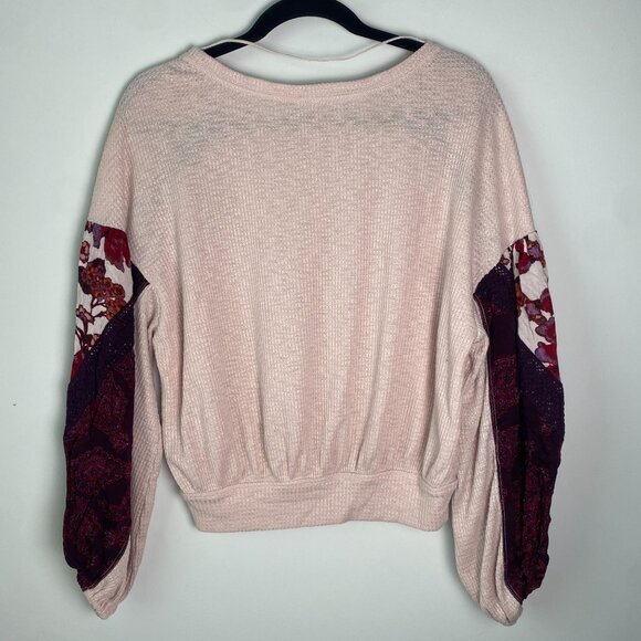 Free People Casual Clash Balloon Sleeve Thermal Top XS - Picture 5 of 8